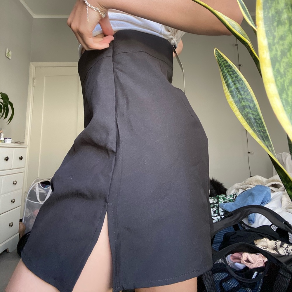 Nasty Gal Tailored Black Slit High Waisted Shorts